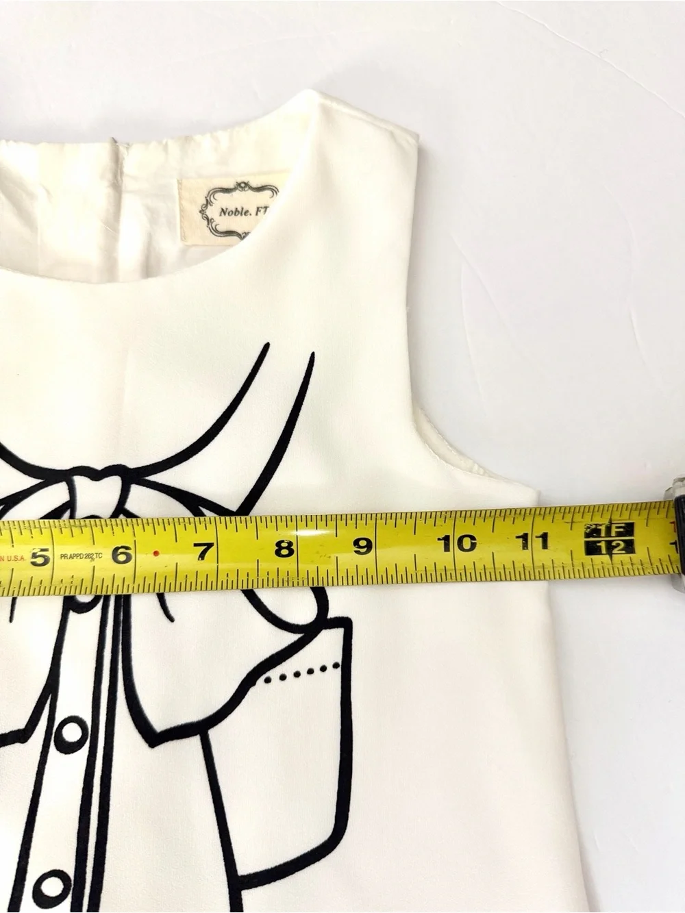 White Girls Summer Dress Sleeveless A-line Bow Print sz 100 US 3